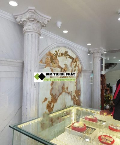 mẫu cột tròn đá hoa cương do KIM THỊNH PHÁT thi công lắp đặt cho khách hàng