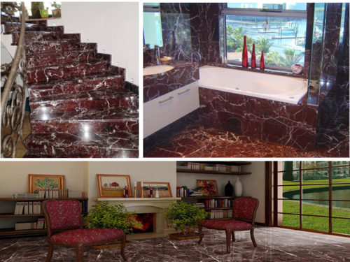 Đá Cầu Thang Marble Rosso Levanto New